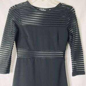 Lovely Lulus black sheer insert long sleeve dress  SZ 4